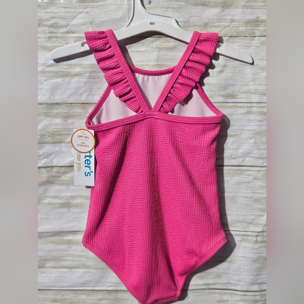 Carter's  solid pink girls bathing suit - Picture 7 of 8